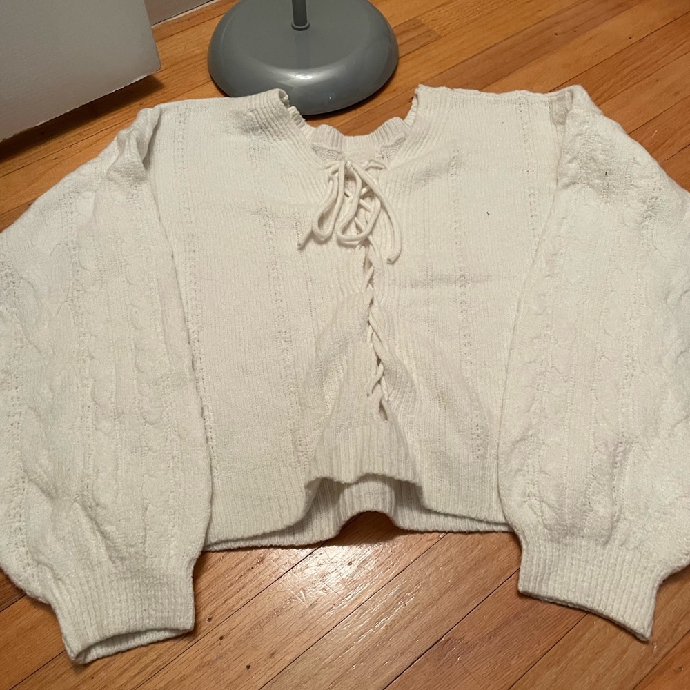 white sweater